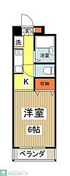 京王線 高幡不動駅 徒歩3分の賃貸マンション 5階1Kの間取り