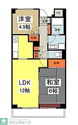 京王線 聖蹟桜ヶ丘駅 徒歩4分の賃貸マンション 7階2LDKの間取り