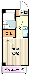 JR青梅線 西立川駅 徒歩8分の賃貸マンション 4階1Kの間取り