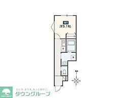 del Cielo小平 1階1Kの間取り