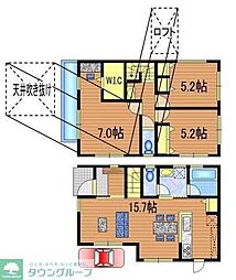 西武新宿線 花小金井駅 徒歩15分の賃貸一戸建て 3LDKの間取り
