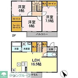 貸家　B 2階3LDKの間取り