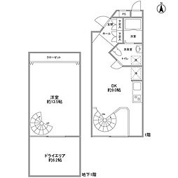 JR中央線 吉祥寺駅 バス17分 医療会館前下車 徒歩4分の賃貸アパート 1階1LDKの間取り