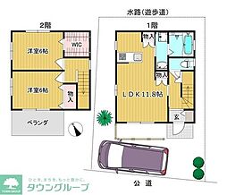 日新町2丁目戸建 2LDKの間取り