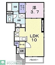 プロムナード 1LDKの間取図画像