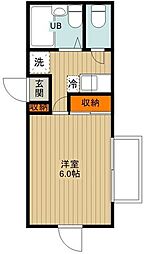 レオパレスプチベルク参番館 1Kの間取図画像