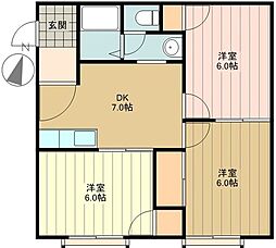 メゾンリラ 3DKの間取図画像