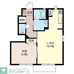 グリーンアロー1 1LDKの間取図画像