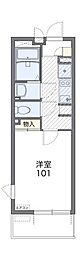 レオネクストレスポワール 1Kの間取図画像