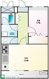 TBK第2高松ビル 1LDKの間取図画像