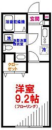 Amour山崎 1Kの間取図画像