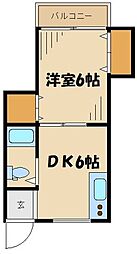 第二ひばりマンション 1Kの間取図画像