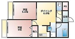 マルメゾン 2DKの間取図画像