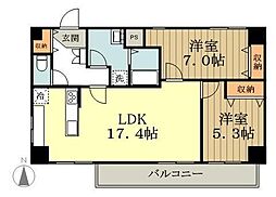 小金井本町ビル 2LDKの間取図画像