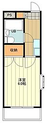 エトワール国立 1Kの間取図画像