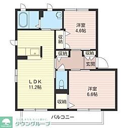 クレセント3 2LDKの間取図画像