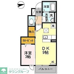 アイリスコート 1LDKの間取図画像