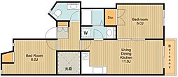 ヒルサイドイン国分寺 2LDKの間取図画像