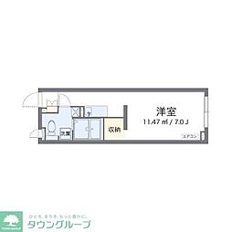 アルクアニュースデイ ワンルームの間取図画像