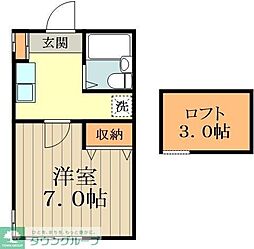 ハッピーパレス武蔵小金井 1Kの間取図画像