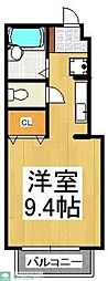 マーメイド ワンルームの間取図画像
