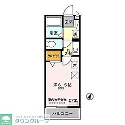 グリーンハイツ 1階1Kの間取り