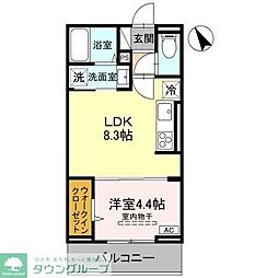 Ｄ-est 3階1LDKの間取り