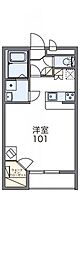 レオパレスグランドテール 1階1Kの間取り