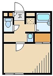 レオパレスギンモクセイ 1階1Kの間取り