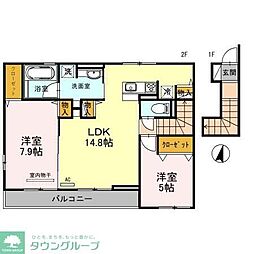 和ノ杜庵 2階2LDKの間取り