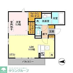 エミネンス 1階1LDKの間取り