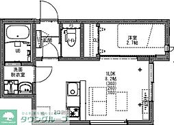 ＫＥＩＡＩ　ＲＥＳＩＤＥＮＣＥ　大和田II 2階1LDKの間取り