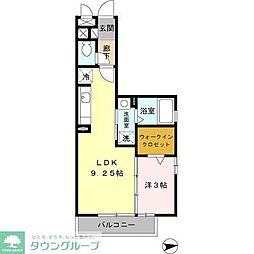 パークレジデンス中央 2階1LDKの間取り