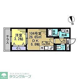 Ｖｉｌｌａｇｅ　Ｌｕｍｉｎｏｕｓ 304 3階1DKの間取り