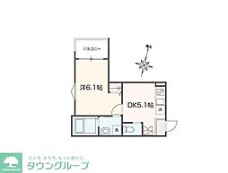 MELDIA西大宮III 1階1DKの間取り