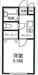 アーバンイースト 1Kの間取図画像