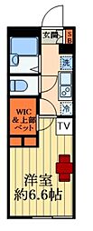 レオパレスユーフォリア 1Kの間取図画像