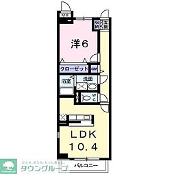 フランシーズコートA 1LDKの間取図画像