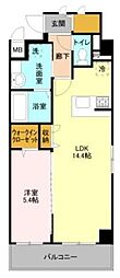 エルフローレ 1LDKの間取図画像