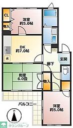 ジュネス桜田 3DKの間取図画像