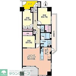 大宮氷川参道パークハウス 3LDKの間取図画像