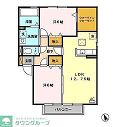 アーバンコートB 2LDKの間取図画像