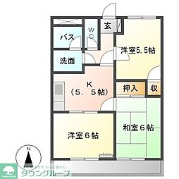 エコーハイツ 3Kの間取図画像