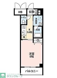 モーヴ粕壁東 1Kの間取図画像