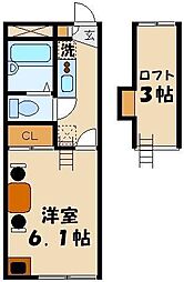 レオパレスmino 1Kの間取図画像