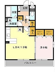 ラヴィーヌ 1LDKの間取図画像