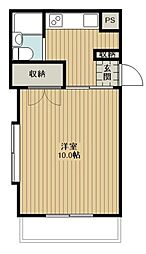 メゾンプリムベール 1Kの間取図画像