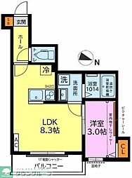 ガーデンヒルズ宮原 1LDKの間取図画像
