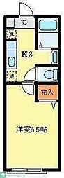 ラフォーレ 1Kの間取図画像