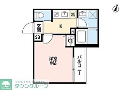 エルシーク南与野 1Kの間取図画像